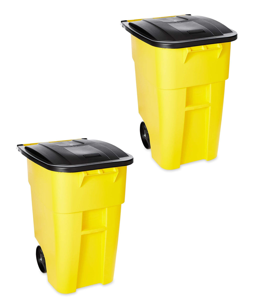 Rubbermaid Commercial Products Brute Rollout Trash Can, Gray, 65-Gallon