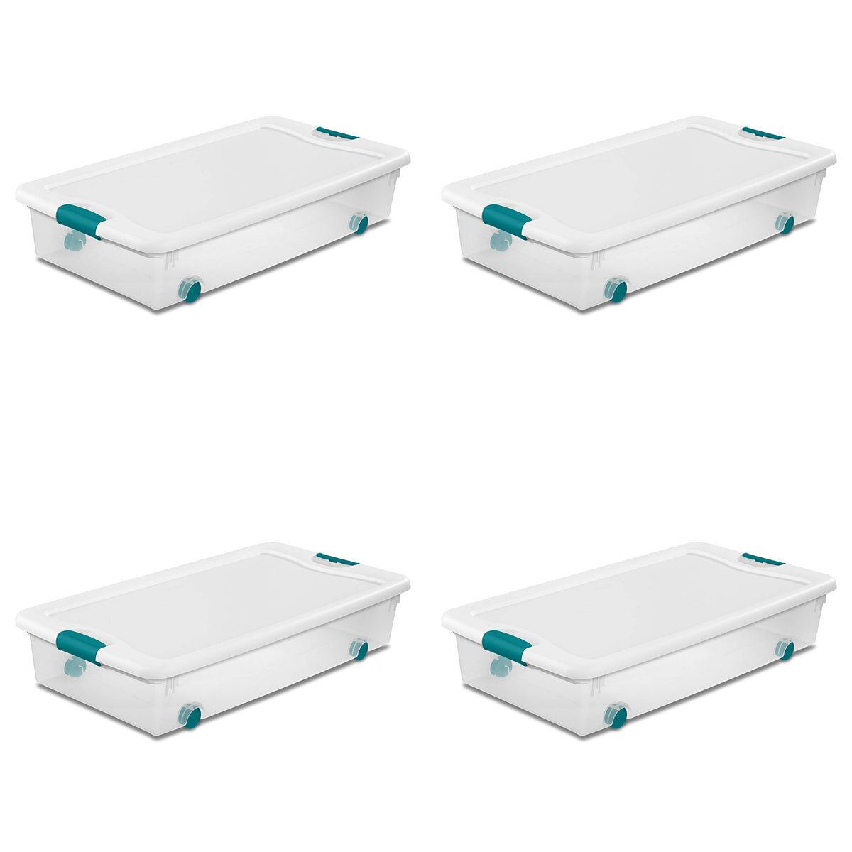 Sterilite Latching Box with Lids for Home and Office, 32 Quart, 6-Pack
