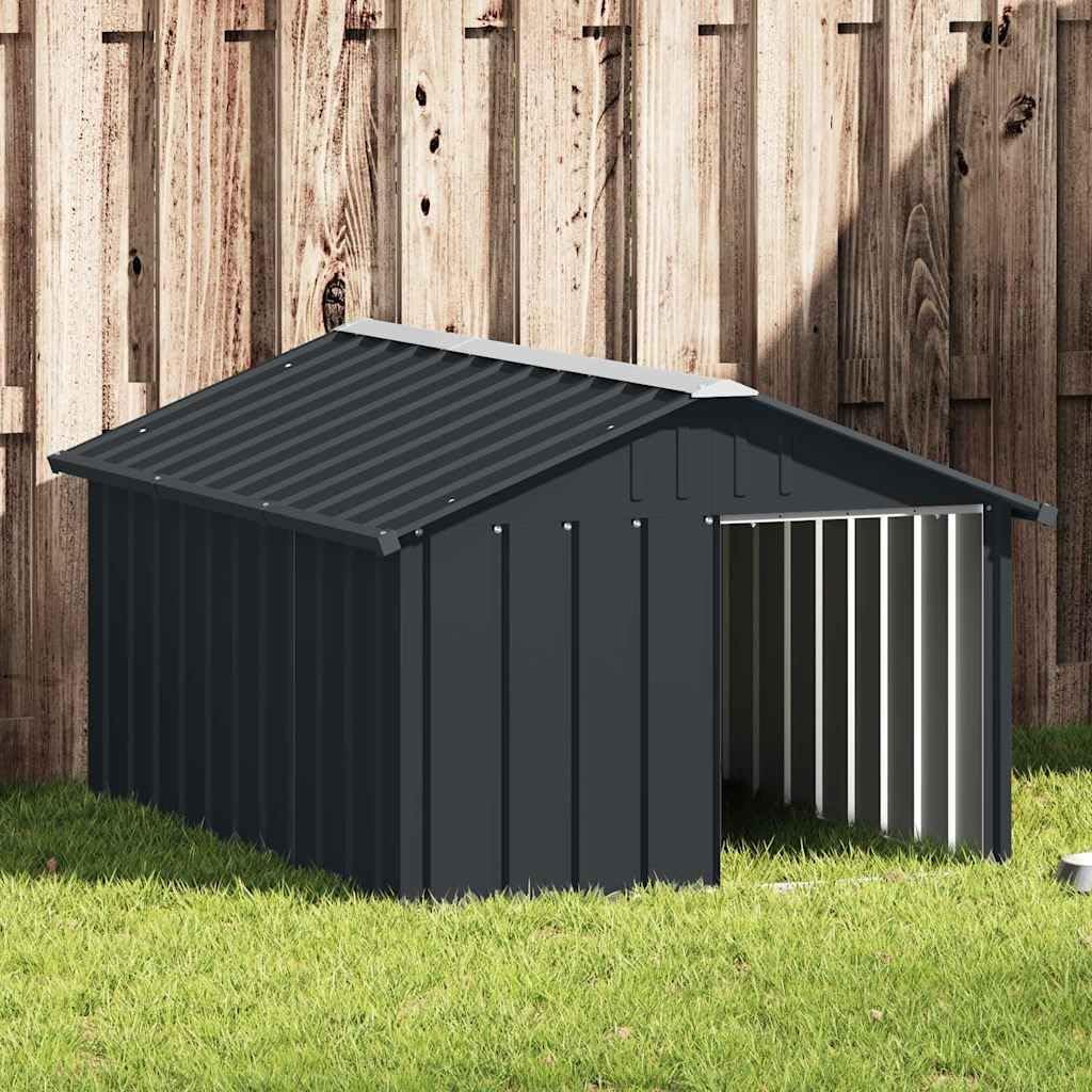 Dog House Anthracite 45.9"x60.2"x32.1" Galvanized Steel Kennel