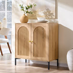 IFGET 61.75" W Modern Arched Sideboard Buffet Cabinet with Storage, Natural