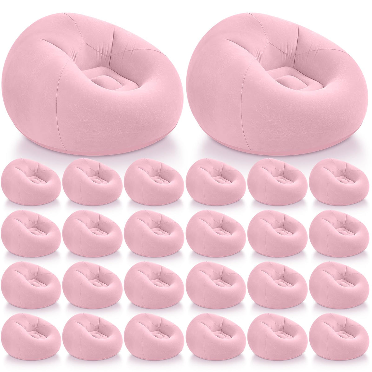 Realspring Inflatable Bean Bag Chairs,Coffee,4 Pcs