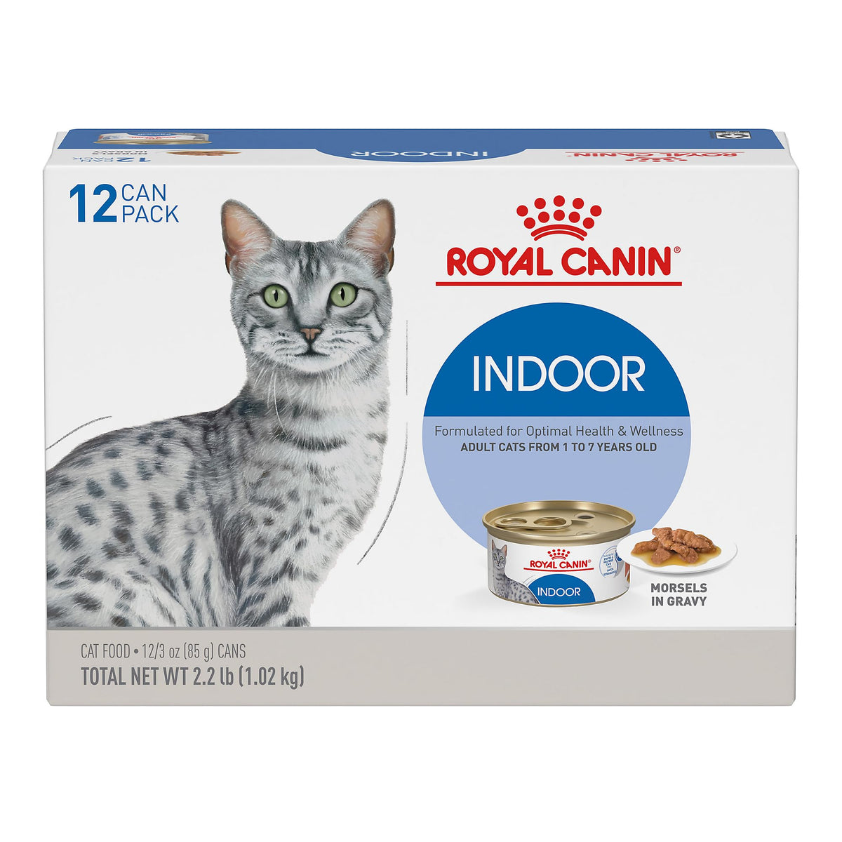 Royal Canin Feline Health Nutrition Indoor Adult Morsels in Gravy Cat Food, 3 oz (Pack of 24)