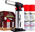 Jo Chef Kitchen Torch, Refillable Butane Torch for Creme Brulee, Cooking