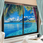 Glam Butterflies Stained Glass Window Stickers 31.5Wx55.1L inch x 2pcs