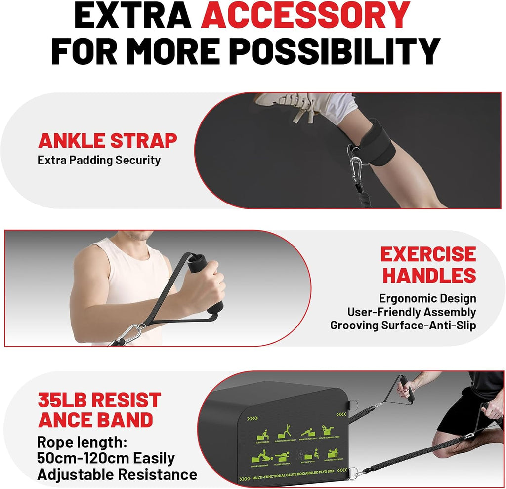 Hip Thrust Box Multifunctional Angled Glute Box for Hip Strength Ab Workout