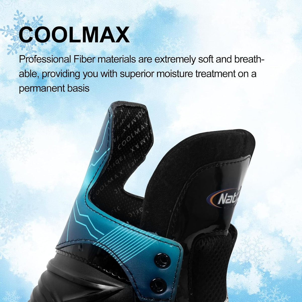 Nattork Ice Hockey Skates for Men, Women, Youth Stainless Steel Blades Lightweight & Durable for Superior Ankle Support and Agile Skating with Coolmax Fabric