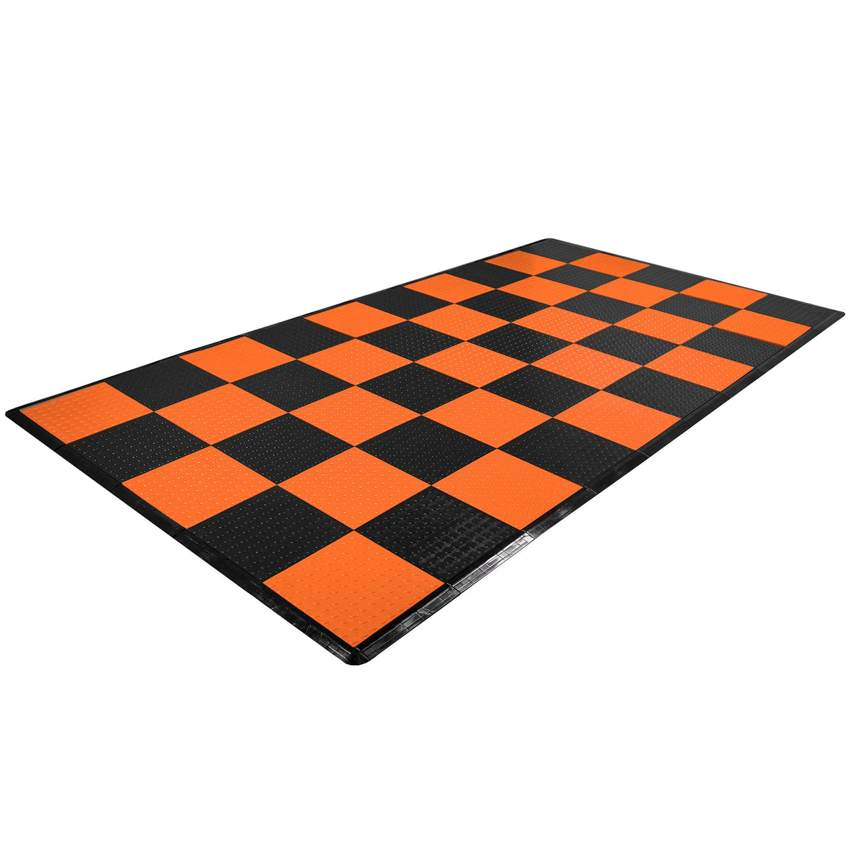 IncStores ⅜ Inch Thick Nitro Interlocking Garage Floor Tiles | Plastic Floor Tile Set for Parking, Protecting, and Displaying Motorcycles | 12"x12" Tiles, Coin, Black/Shelby Blue