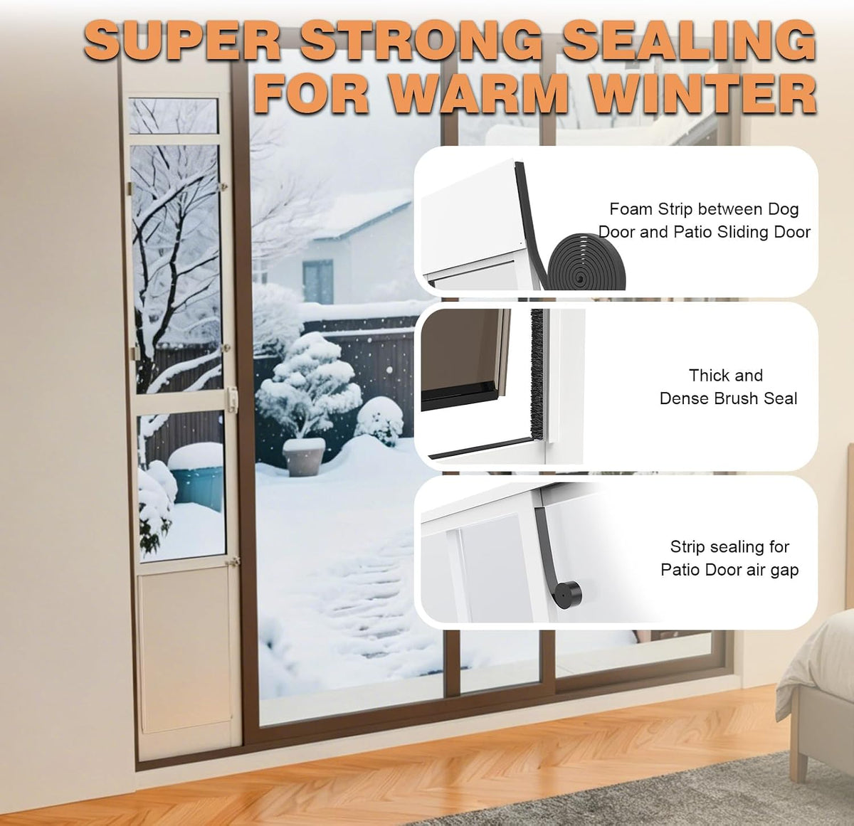 Dog Door for Sliding Glass Door with Screen Design for Large Dogs