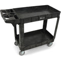 Simpli-Magic Rolling Utility Cart on Wheels, Heavy Duty with Ergonomic Handle, Deep Shelves for Garage, Warehouse, Workshop, 600-Pound Capacity, 40x33x17-Inch, Steel, Black