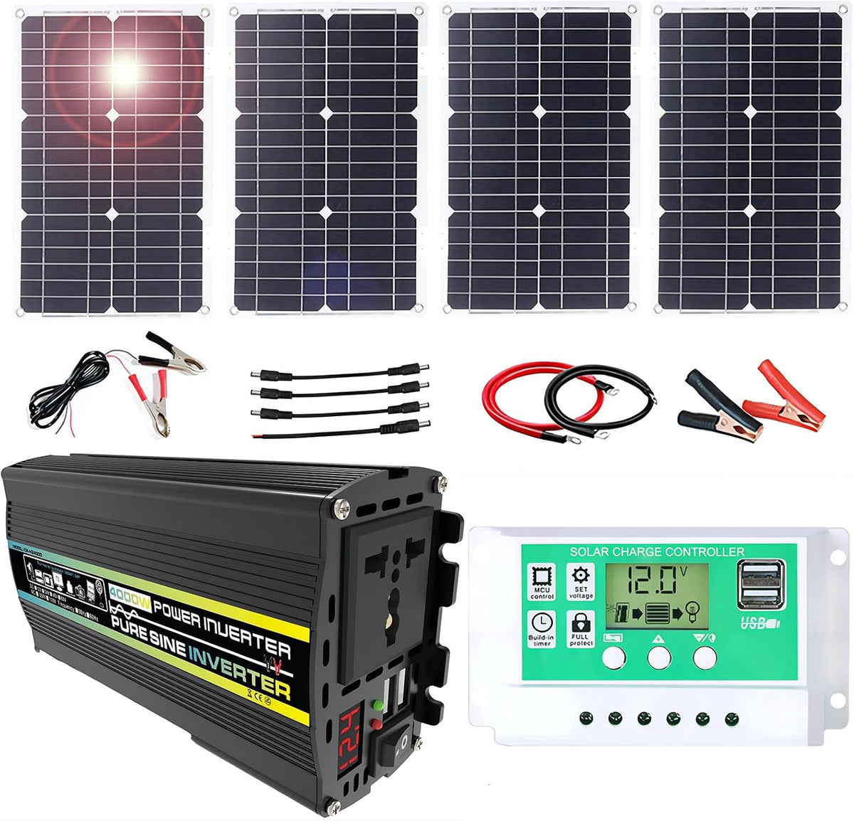 800W Off-Grid Solar Panel Kit with 50A Charge Controller - Waterproof Solar Solution for RVs and Campers(100W)