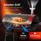 VINGLI Upgraded Barrel Charcoal Grill with Sides Table, Movable Outdoor Smoker with Chimney for Party Garden Patio and Backyard Cooking