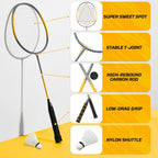 Haokelball Badminton Set with Net Rackets Shuttlecocks for Backyards Games