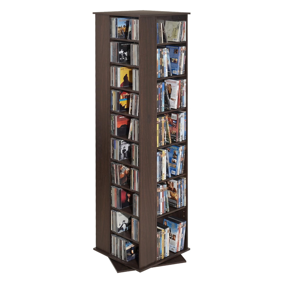 VEVOR Media Storage Cabinet, 12-Tier DVD Shelf Organizer, 40.08 x 9.09 x 71.26 in Multimedia Storage Organizer for CDs, DVDs, Books and Games, CD Shelf for Living Room, Home Office, Recording Room