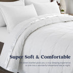 puredown® Blankets Queen Size - Soft Lightweight Down Blanket for Bed, Cozy Warm Luxury Bed Blanket with Satin Trim, White (90"X90")