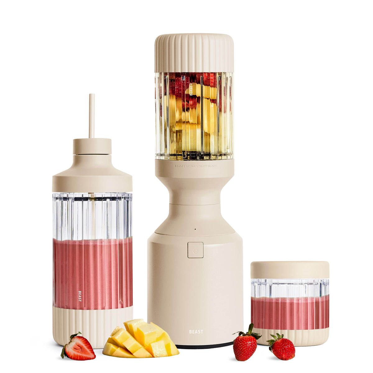 Beast Mega 1200 Plus Countertop Blender, XL Vessel, Sand, 1200W