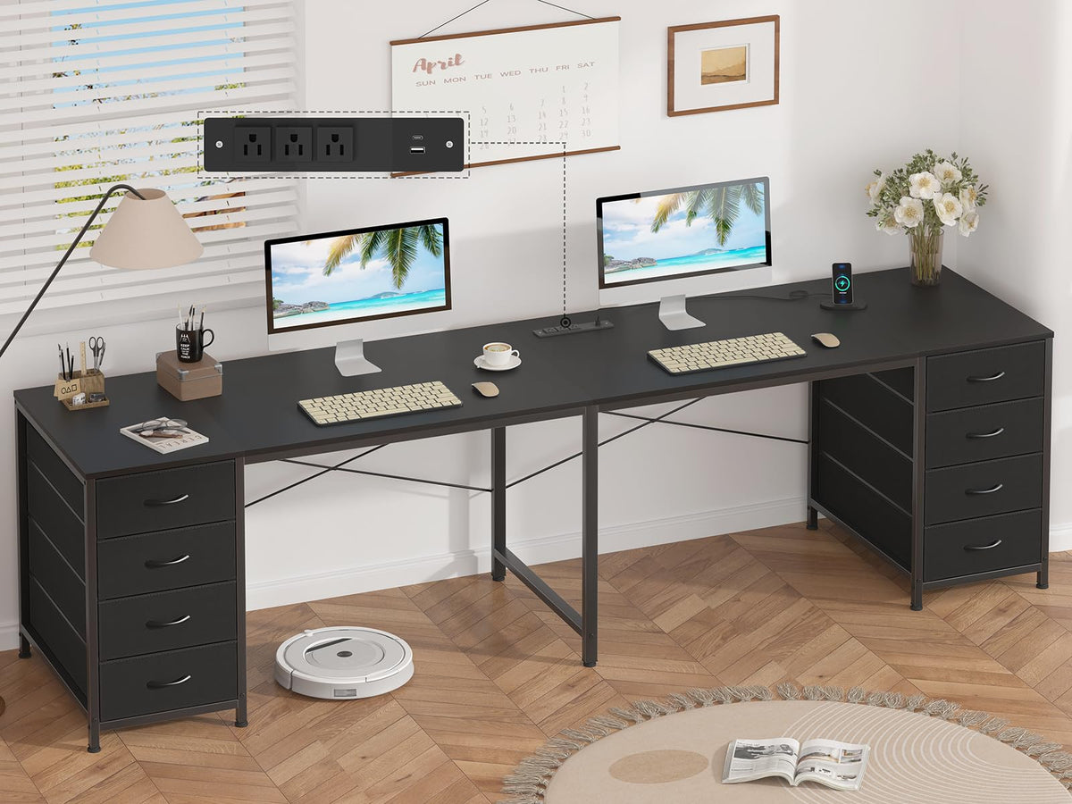 50 Inch Computer Desk with 8 Drawers for Home Office, Bedroom, Living Room