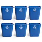 United Solutions 7.7 Gallon Trash Wastebasket, 12 Pack, Black, Under Desk