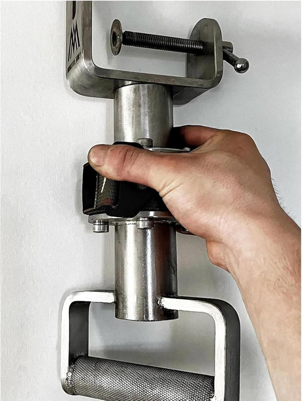 Arm Wrestling Exercise Handle, 304 Stainless Steel Forearm Trainer Grips Wrist Exerciser, Muscle Developer Strength Home Fitness, 1m Webbing, 200kg Bearing, for Home Gym.