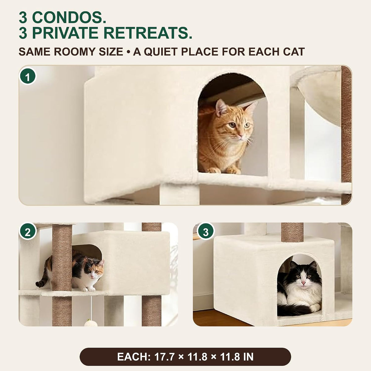 Globlazer Large Cat Tree for Large Adult Cats, Tall Sturdy Cat Tower, S80