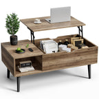 OLIXIS Coffee Table with Storage for Home Living Room Office, Black