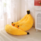 Banana Bean Bag Chair with Ottoman, Floor Sofa Bed with Footrest, Comfy Convertible Lounger for Adults, Plush Couch for Bedroom, Living Room or Dorm, L-Yellow