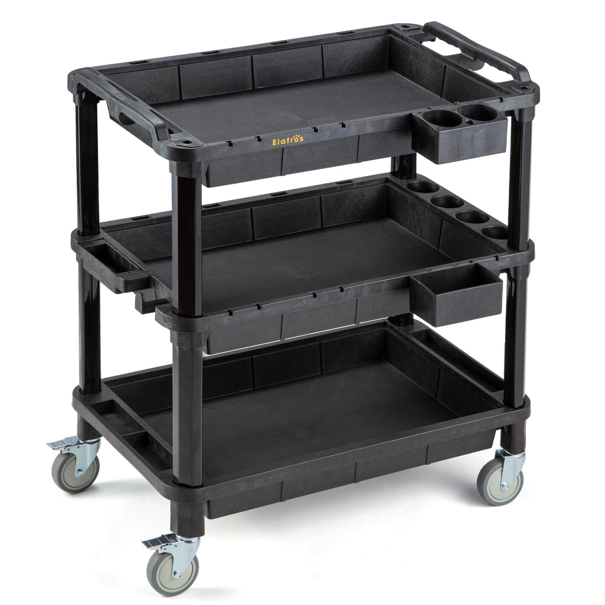 ELAFROS 3-Shelf Heavy Duty Rolling Utility Cart, 32.4 x 18.3 in
