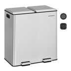SONGMICS Trash Can, 2 x 8 Gallon (2 x 30 L) Double Compartment