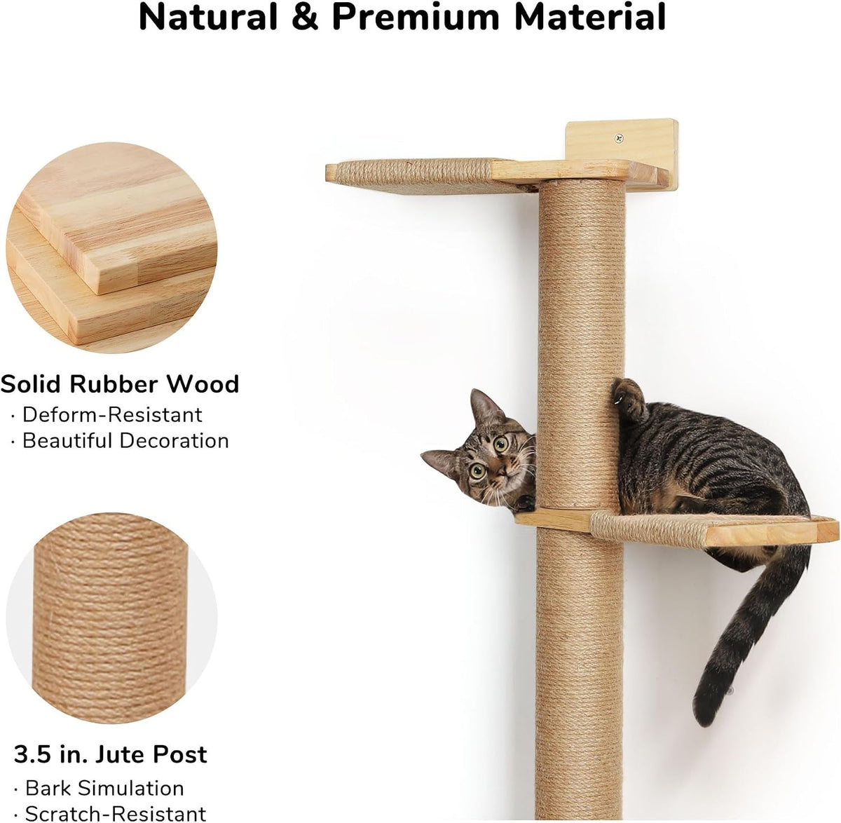FUKUMARU Wall-Mounted Cat Tree for Small & Medium Cats