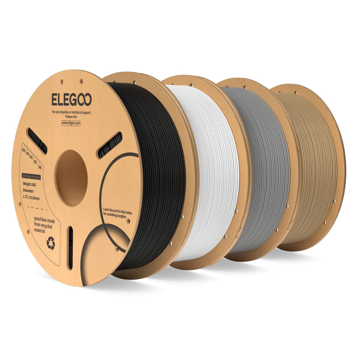 ELEGOO PLA 3D Printer Filament 1.75mm Bundle Multicolors 10KG