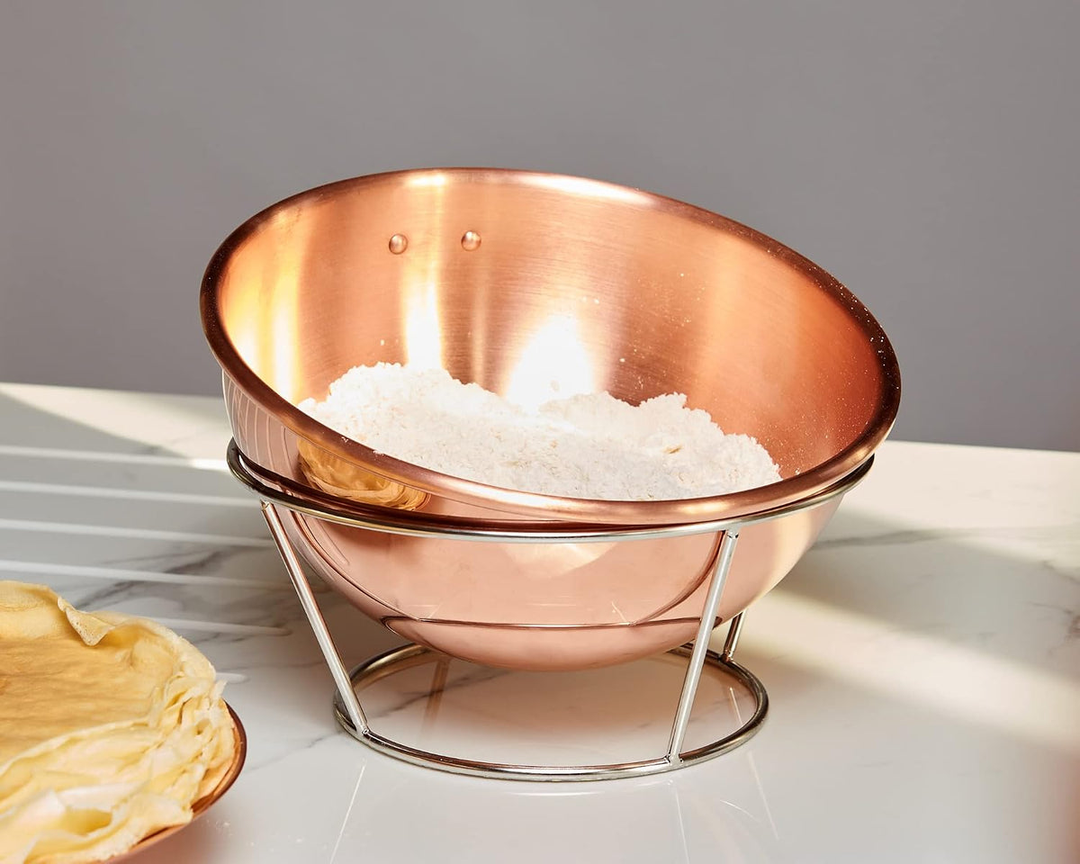 Mauviel M'Passion Copper Egg White Beating Bowl With Ring, 5 Qt, Made in France