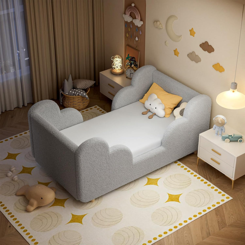 DoCred Toddler Bed, Upholstered Toddler Bed for Girls&Boys