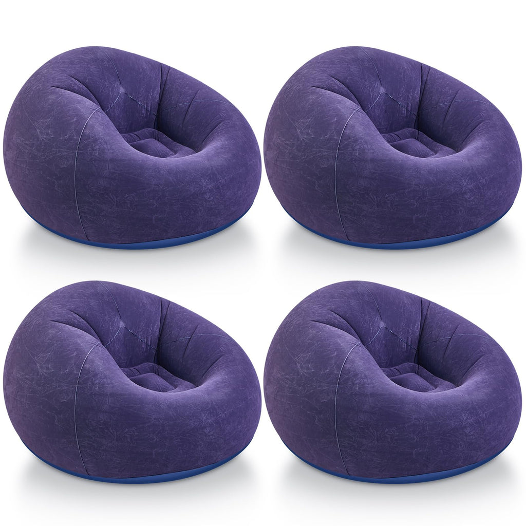 Realspring Inflatable Bean Bag Chairs,Coffee,4 Pcs