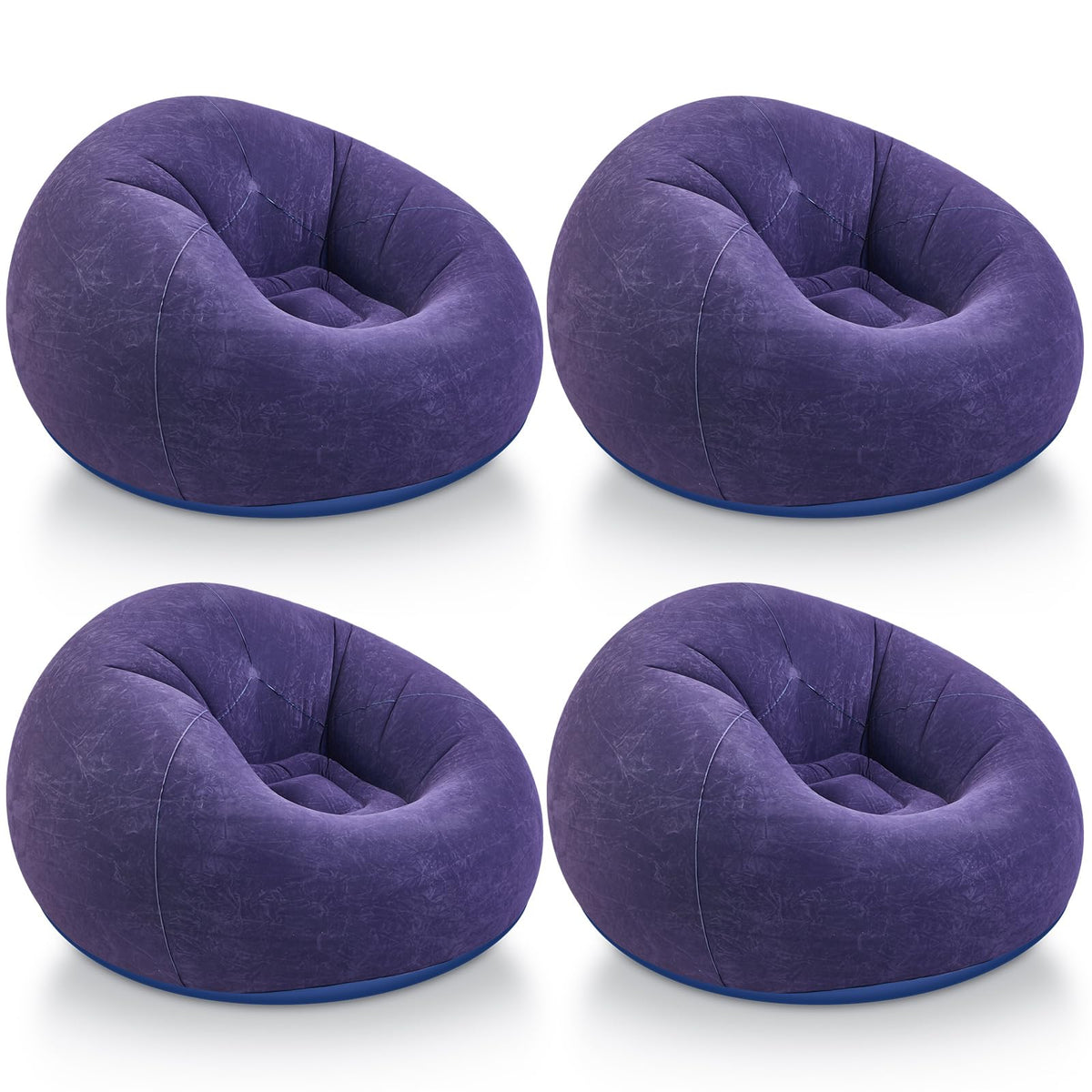 Realspring Inflatable Bean Bag Chairs,Coffee,4 Pcs