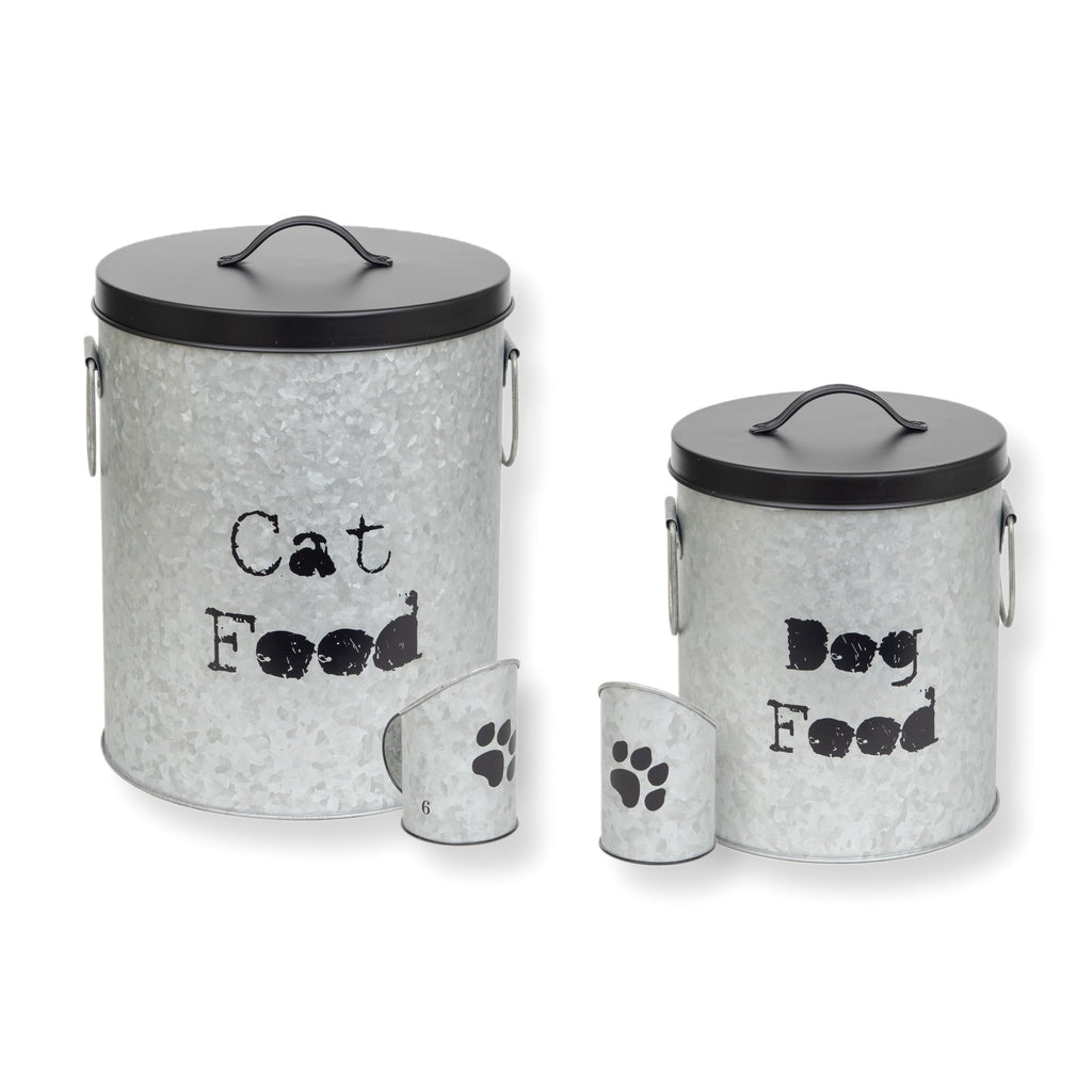 Medium Cat Up To 30lb Pet Food Storage Canister with Scoop – Durable & Airtight for Freshnesss, Minimalist Design & Recyclable, Huge Large Metal Container (Cat Bin - Medium Size)