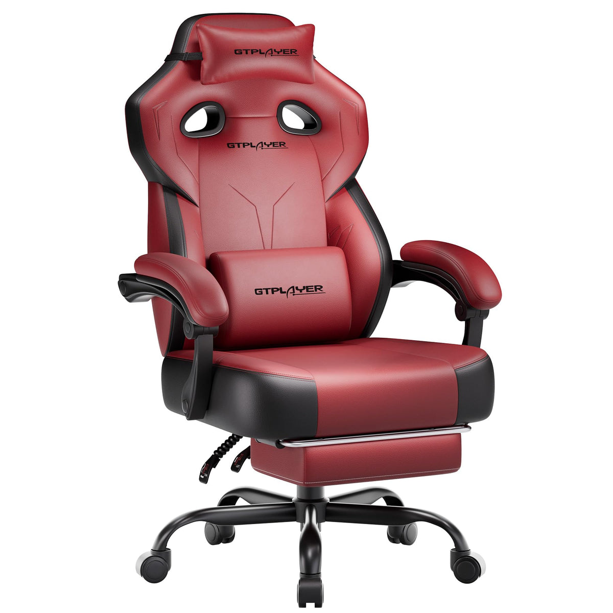 GTPLAYER Big & Tall Gaming Chair, Wide Seat with Footrest, Charcoal