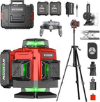 WEIDDW Laser Level 360° Green Cross Line Self Leveling Laser Measuring Tool