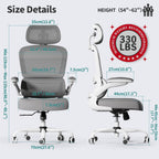 TRALT Office Chair Ergonomic Desk Chair with Lumbar Support White, 1