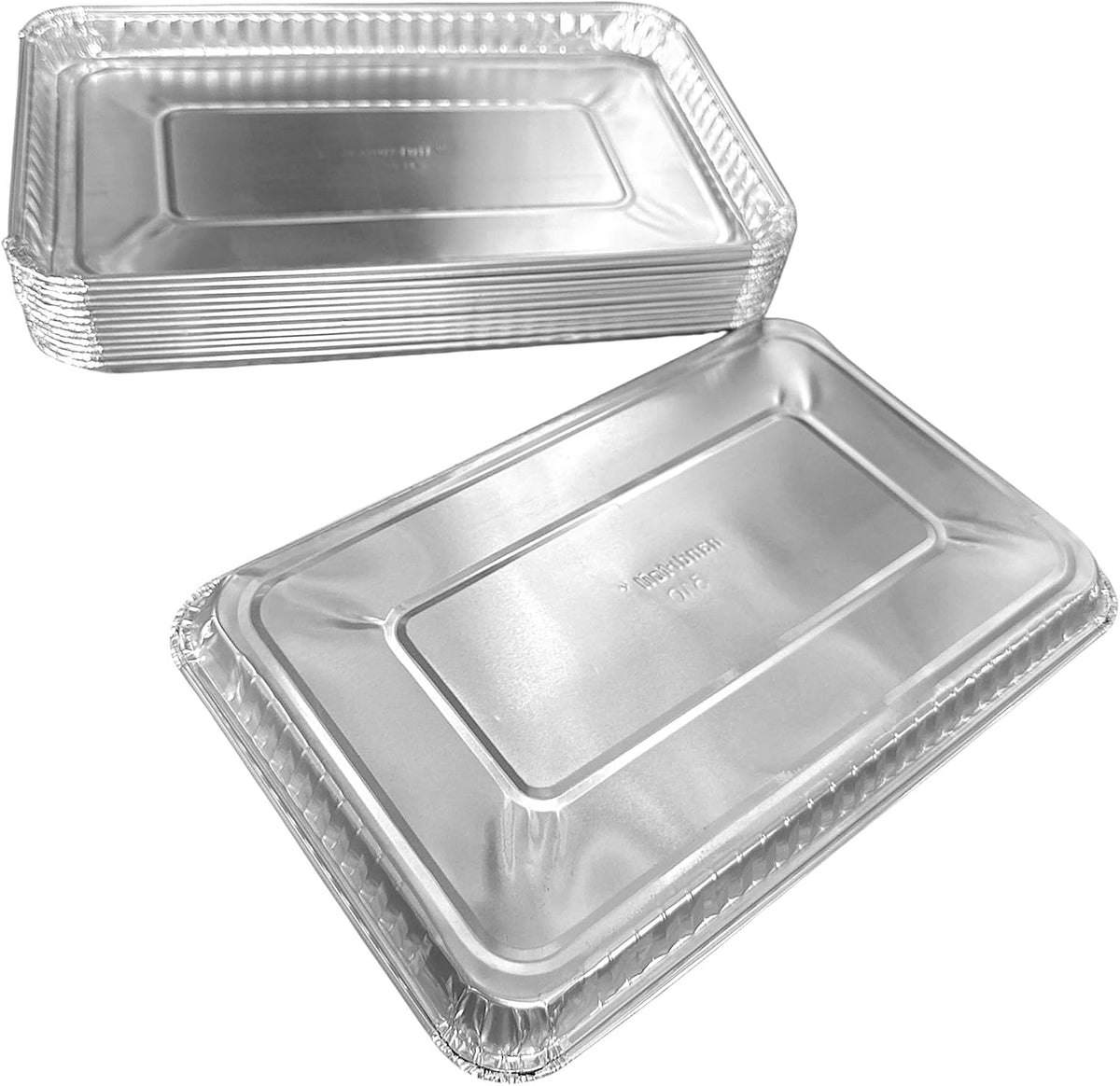 PACTOGO 11" x 7" x .75" Oblong Disposable Aluminum Foil Danish Cake Pans - Shallow Baking Sheets Ideal for Sweets, Cakes, Cookies (Pack of 100)