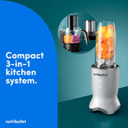 nutribullet Ultra Plus+ 3-1 Compact Kitchen System, 1200W Kitchen System with Blender, Food Processor, and Coffee and Spice Grinder, 32oz and 24oz Blending Cups, 2-Cup Food Processor, Pearl White