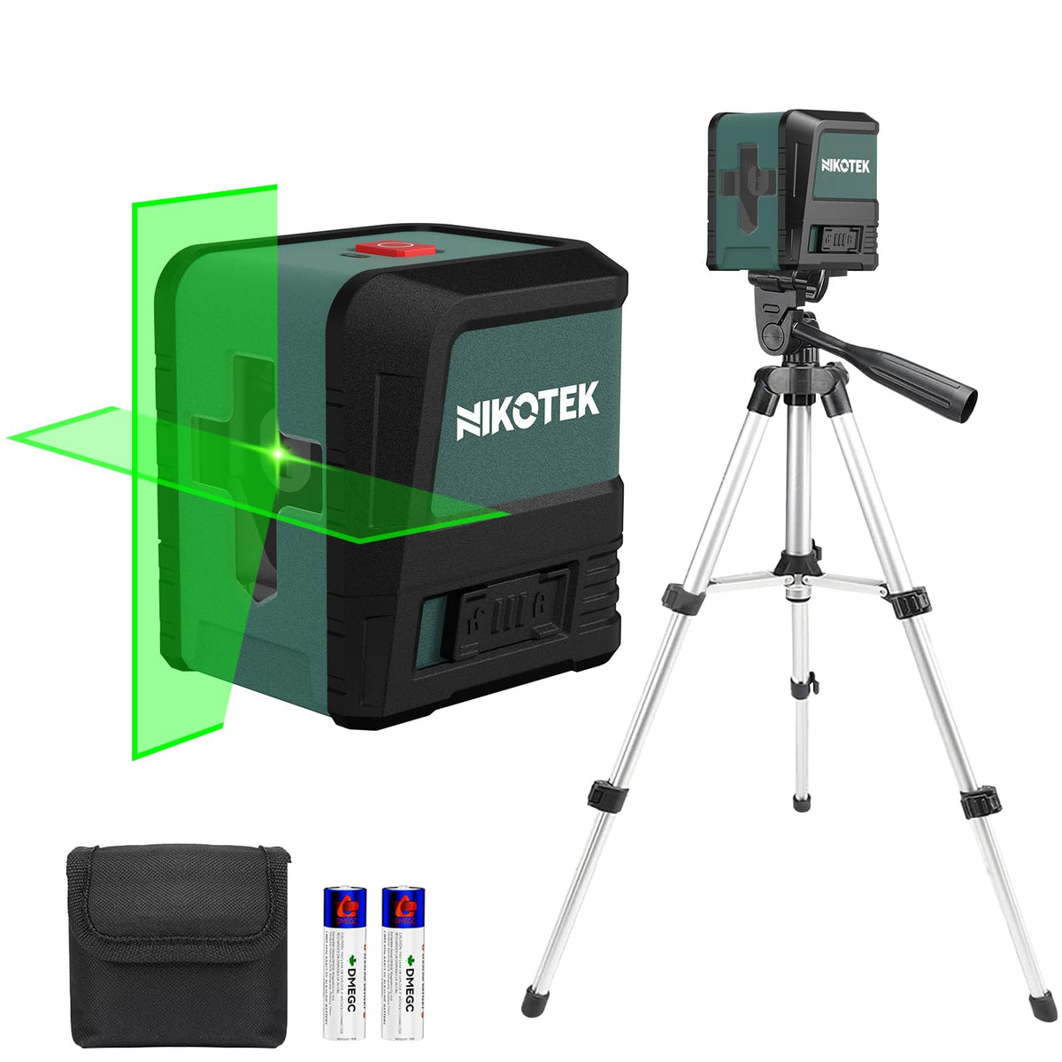 Nikotek Laser Level, Self-leveling Green Line Laser With Horizontal and Vertical Lines for Construction and Picture Hanging, Battery Included (NK01G)