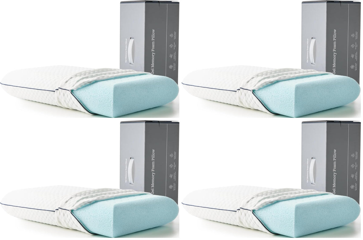 Weekender Cooling Gel Memory Foam Pillows for Sleeping – King Size, Set of 2, Ventilated Cooling Pillows for Side & Back Sleepers, Neck & Shoulder Support, Medium Firm, Washable Cover