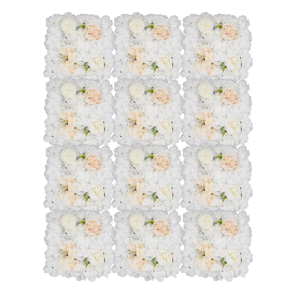 Pink Yellow Flower Wall Panels, Artificial Peony Rose Backdrop, 6Pcs 3D Silk Floral Panels for Wedding Decor, Party Background, Home Wall Decoration (40x60cm)