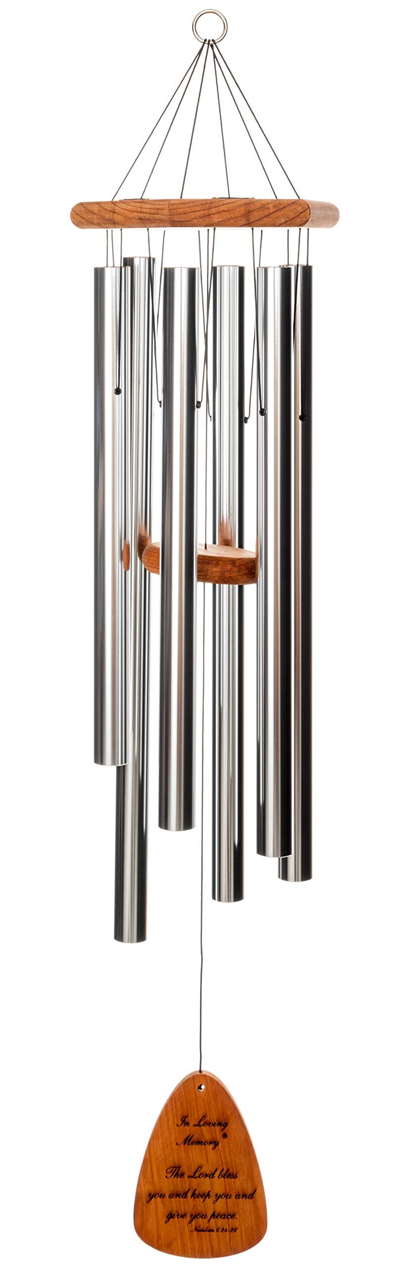 In Loving Memory 18-inch Windchime, Silver w/The Lord Bless You and Keep You… w/Customization
