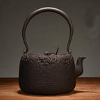 Cast Iron Teapot, Stovetop Safe Tea Kettle With handle, Asian Style Handmade Tea Pot For Home Camping Outdoor Use(1.2L, BlackB)