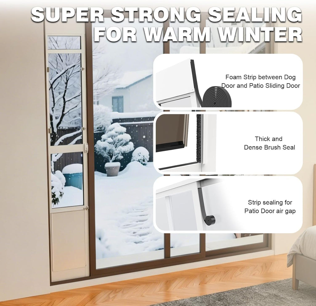 Large Dog Door for Sliding Glass Door with Screen Design, X-Large