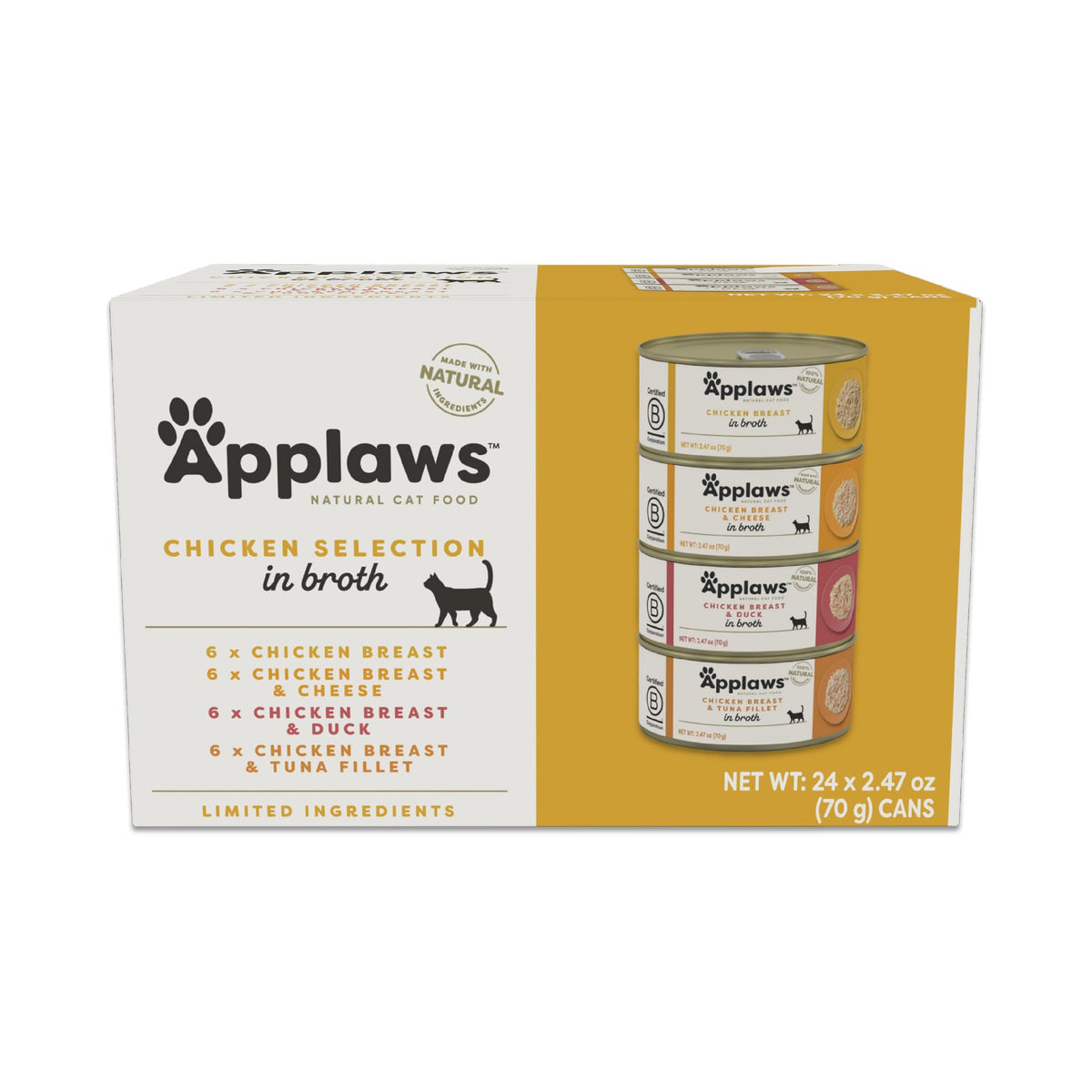 Applaws Fish Variety in Broth Wet Cat Food, 6-Flavor 36-Pack 2.47 oz Cans