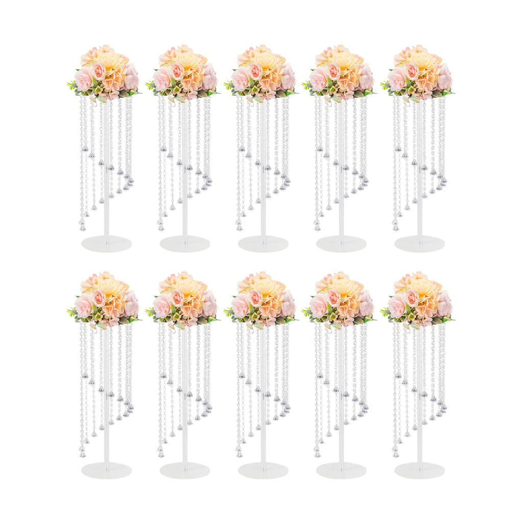 Wedding Centerpieces Gold Vases,10PCS Metal Flower Candle Holder,Wedding Vase for Tables,Crystal Flower Vase Metal Flowers Stand for Party Tables Decorations
