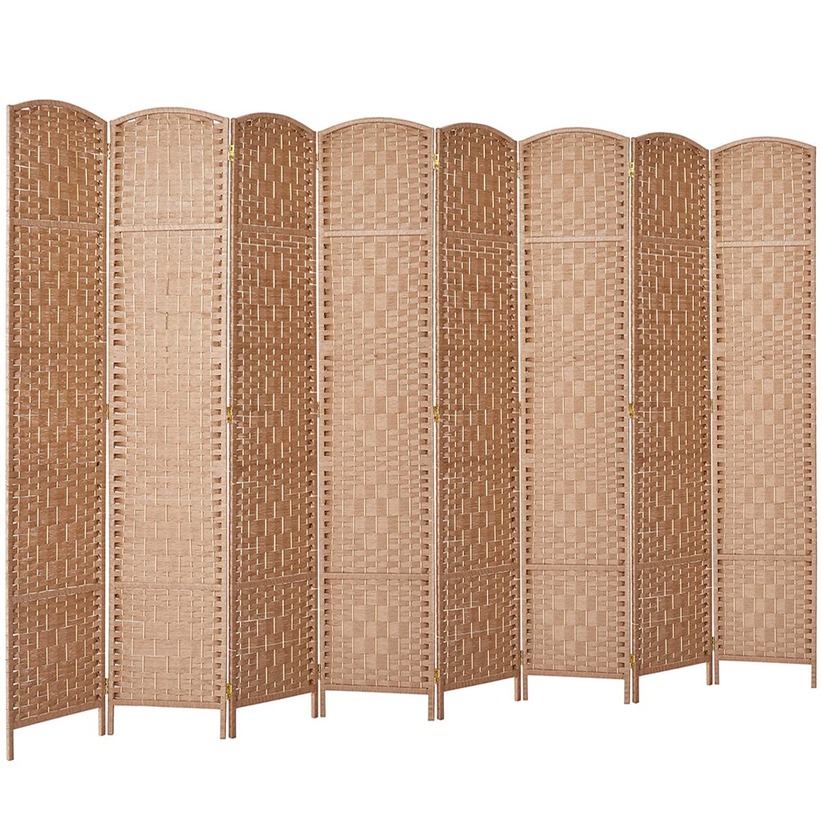 Rose Home Fashion Room Divider, 6 ft Tall Room Dividers and Folding Privacy Screens, 16in Privacy Screen 6 Panel Dark Coffee Space Temporary Wall Foldable Partition Separation