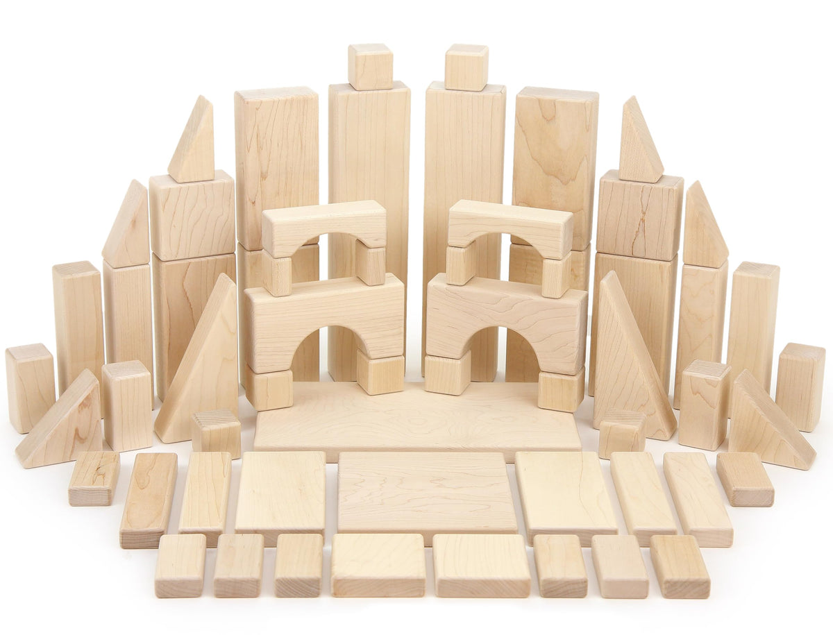 23 pc Toddler Chunky Hard Maple Wooden Block Set