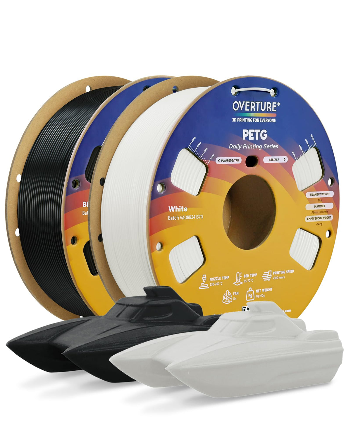 OVERTURE 10KG Bundle High Speed PETG Filament 1.75mm, 3D Printer Filament
